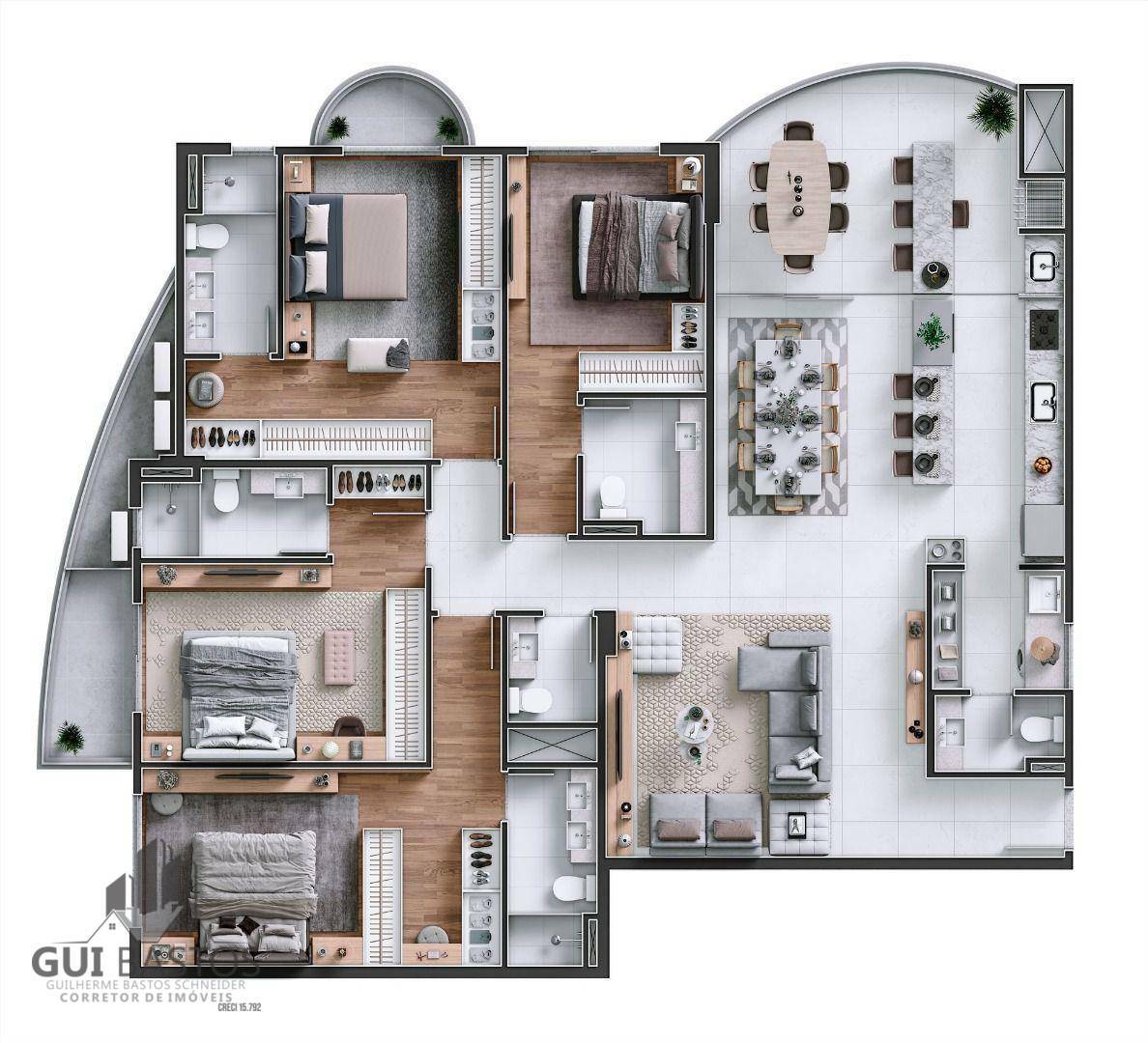 Apartamento à venda com 4 quartos, 180m² - Foto 6