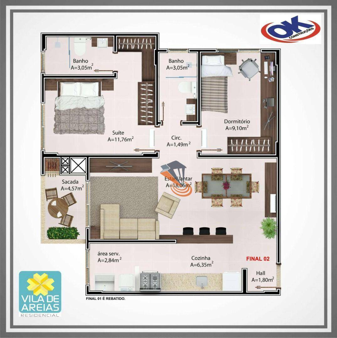Apartamento à venda com 2 quartos, 69m² - Foto 12