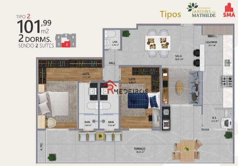 Apartamento à venda com 2 quartos, 101m² - Foto 15