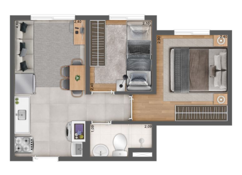 Apartamento à venda com 2 quartos, 32m² - Foto 2