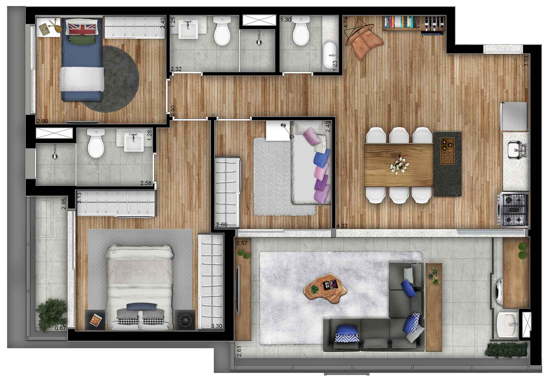 Apartamento à venda com 3 quartos, 88m² - Foto 2