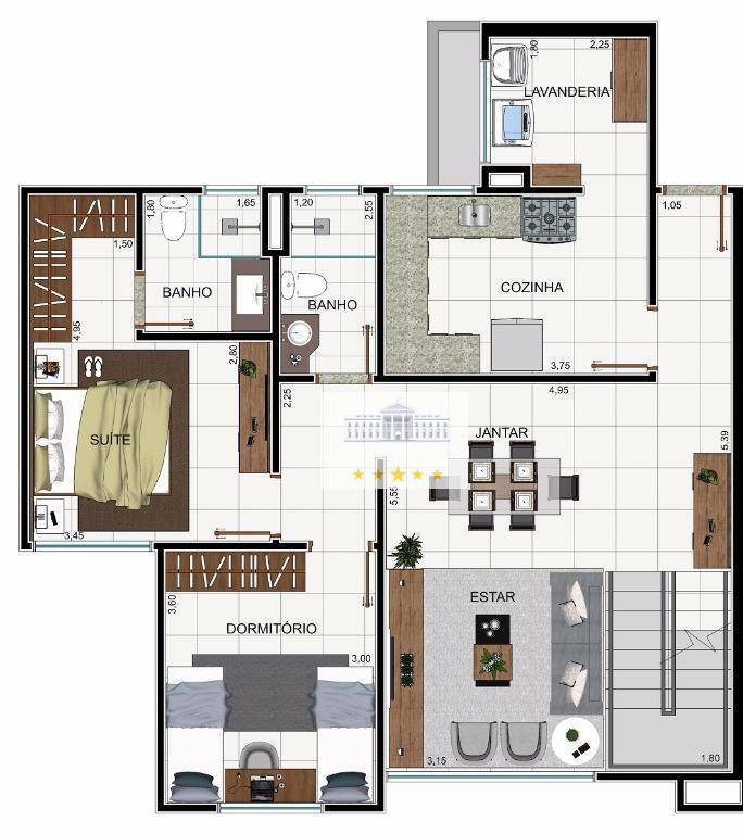 Apartamento à venda com 2 quartos, 89m² - Foto 3