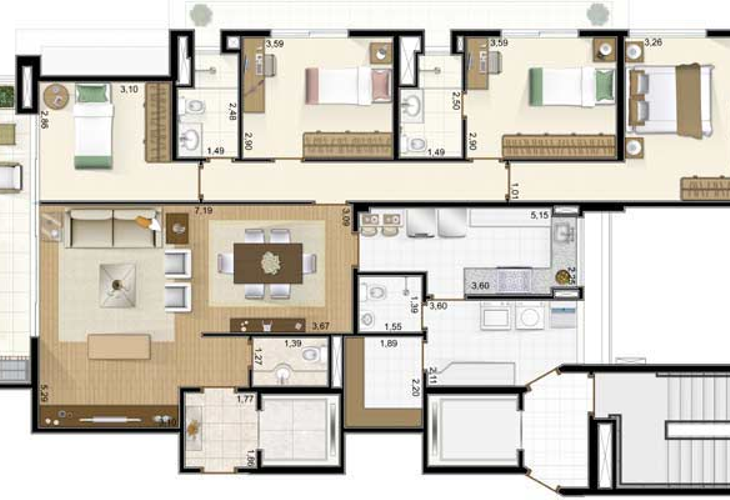 Apartamento à venda com 3 quartos, 166m² - Foto 6