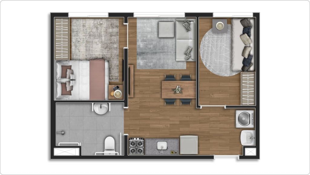 Apartamento à venda com 2 quartos, 37m² - Foto 1