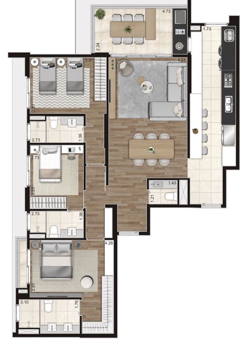 Apartamento à venda com 3 quartos, 136m² - Foto 17