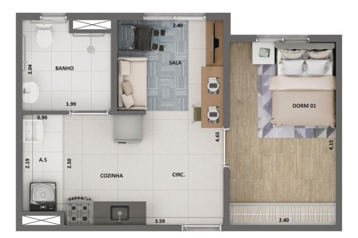 Apartamento à venda com 2 quartos, 34m² - Foto 25