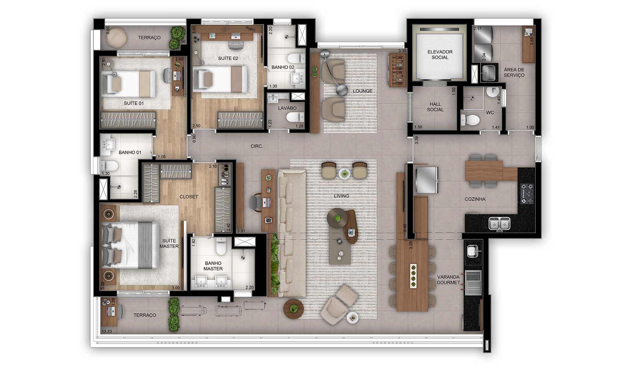 Apartamento à venda com 3 quartos, 160m² - Foto 4