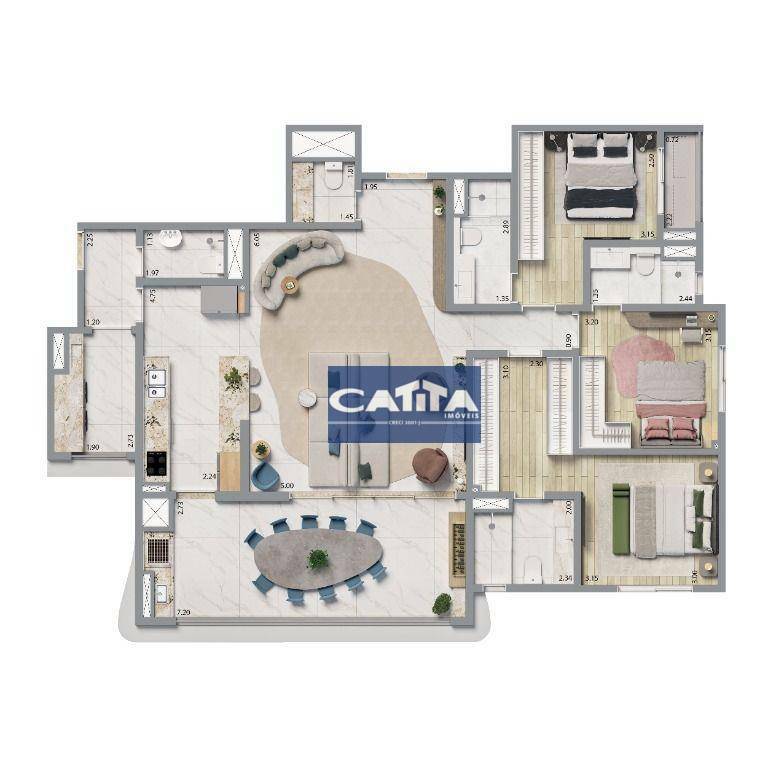 Apartamento à venda com 3 quartos, 144m² - Foto 3