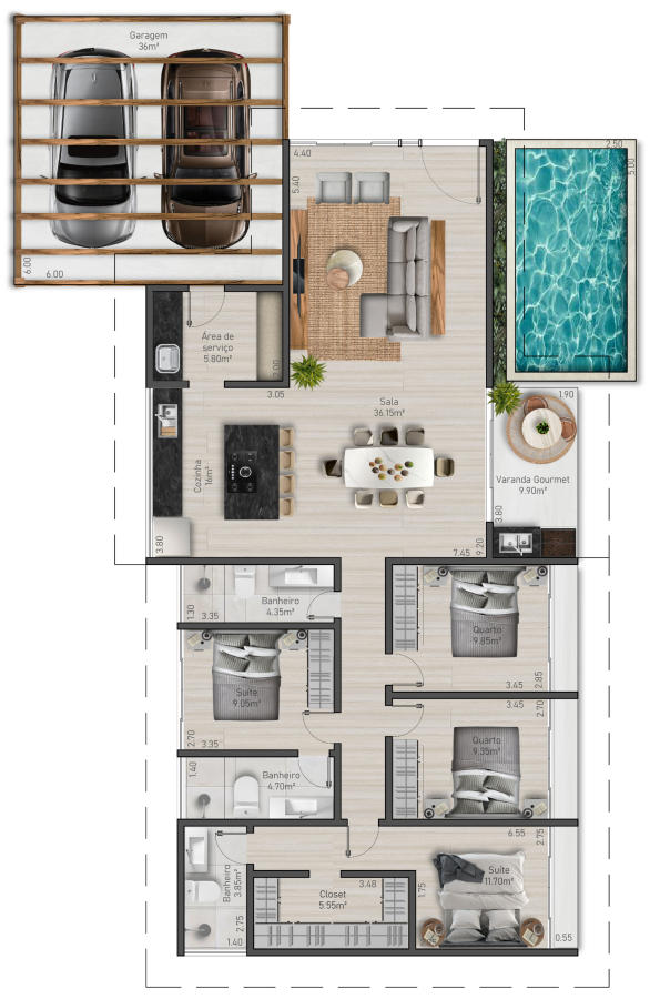 Casa de Condomínio à venda com 4 quartos, 201m² - Foto 4