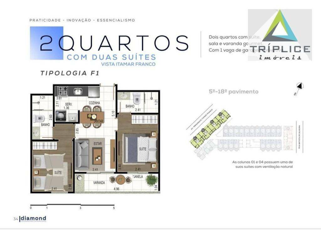 Apartamento à venda com 2 quartos, 49m² - Foto 2