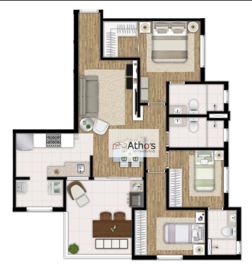 Apartamento para alugar com 3 quartos, 90m² - Foto 17