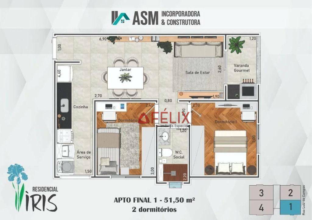 Apartamento à venda com 2 quartos, 51m² - Foto 7