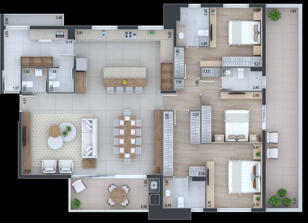 Apartamento à venda com 3 quartos, 171m² - Foto 38