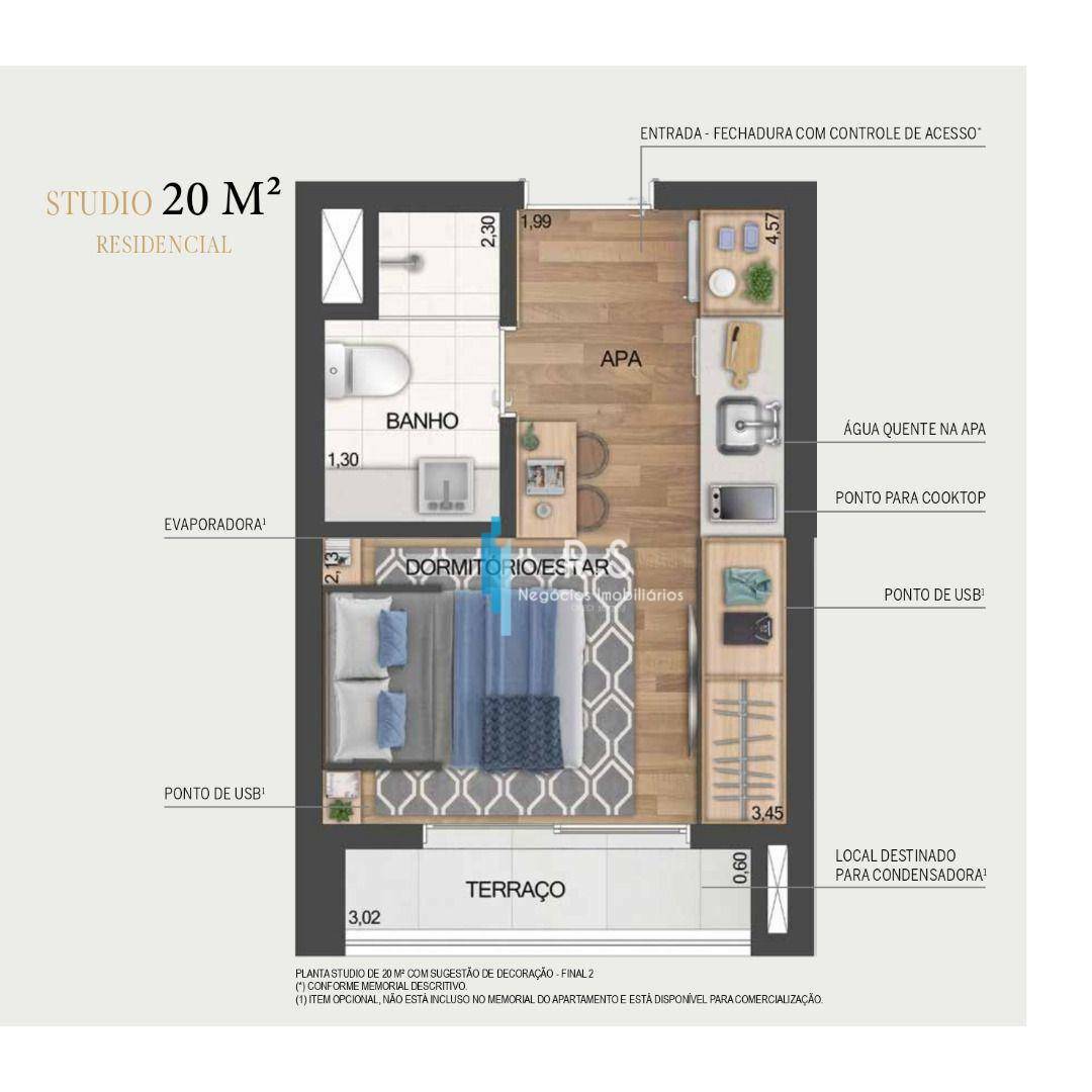 Kitnet e Studio à venda com 1 quarto, 20m² - Foto 4