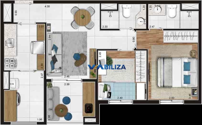 Apartamento à venda com 2 quartos, 56m² - Foto 8