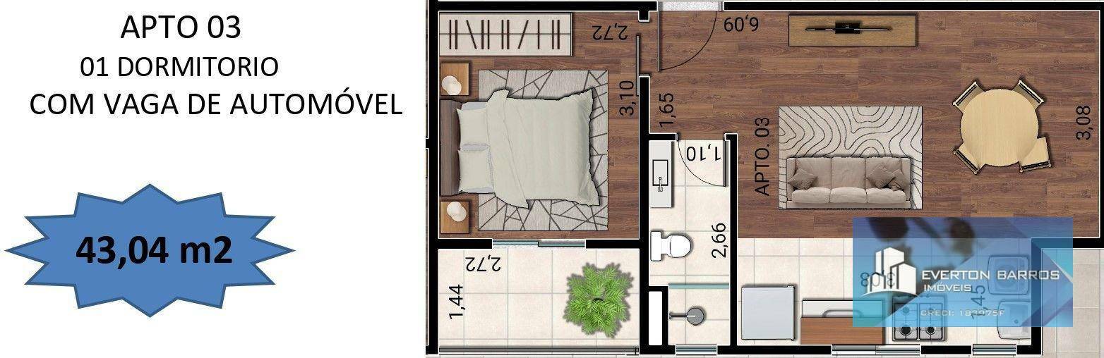 Apartamento à venda com 1 quarto, 37m² - Foto 14