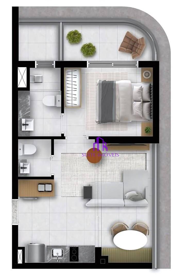 Apartamento à venda com 1 quarto, 42m² - Foto 8