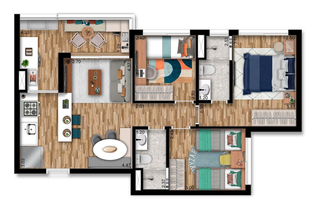 Apartamento à venda com 3 quartos, 66m² - Foto 19