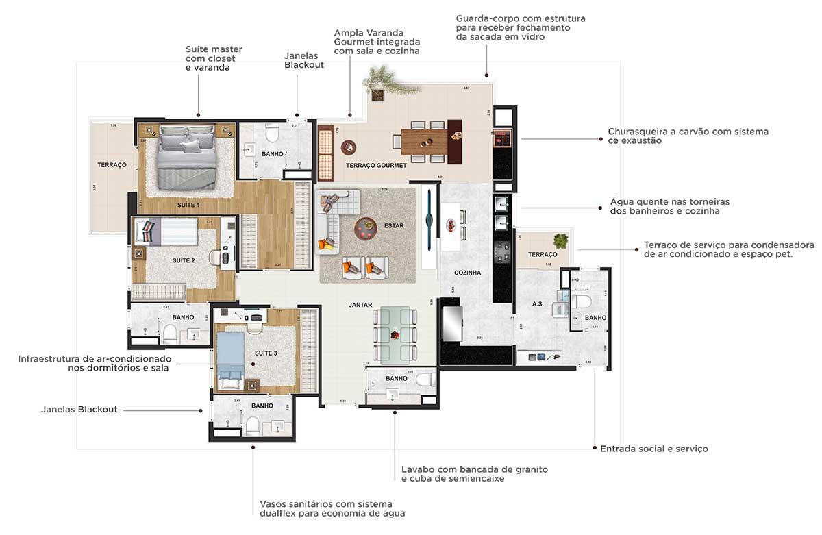 Apartamento à venda com 3 quartos, 125m² - Foto 22