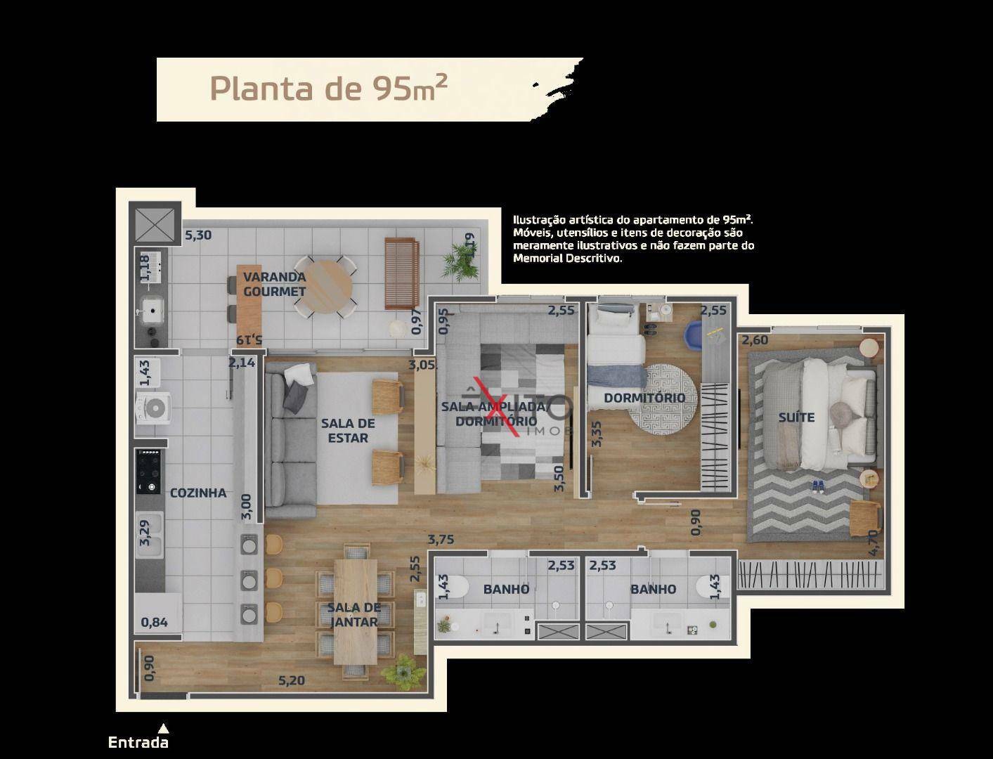 Apartamento à venda com 3 quartos, 95m² - Foto 2