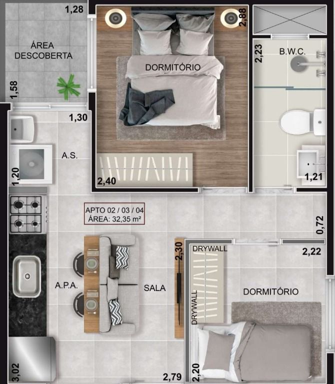 Apartamento à venda com 2 quartos, 33m² - Foto 12