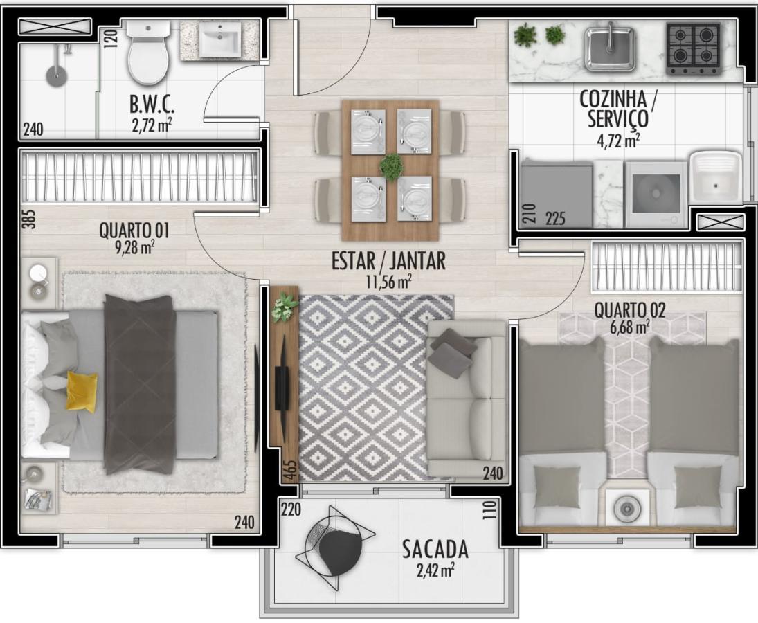 Apartamento à venda com 2 quartos, 42m² - Foto 17