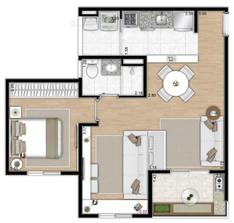 Apartamento à venda com 2 quartos, 50m² - Foto 3