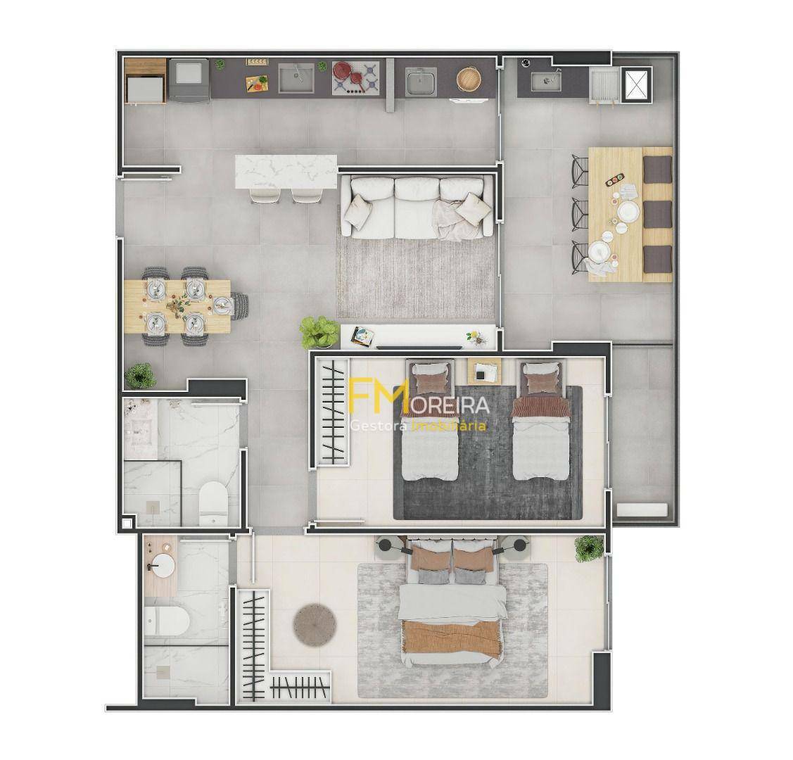 Apartamento à venda com 2 quartos, 77m² - Foto 2