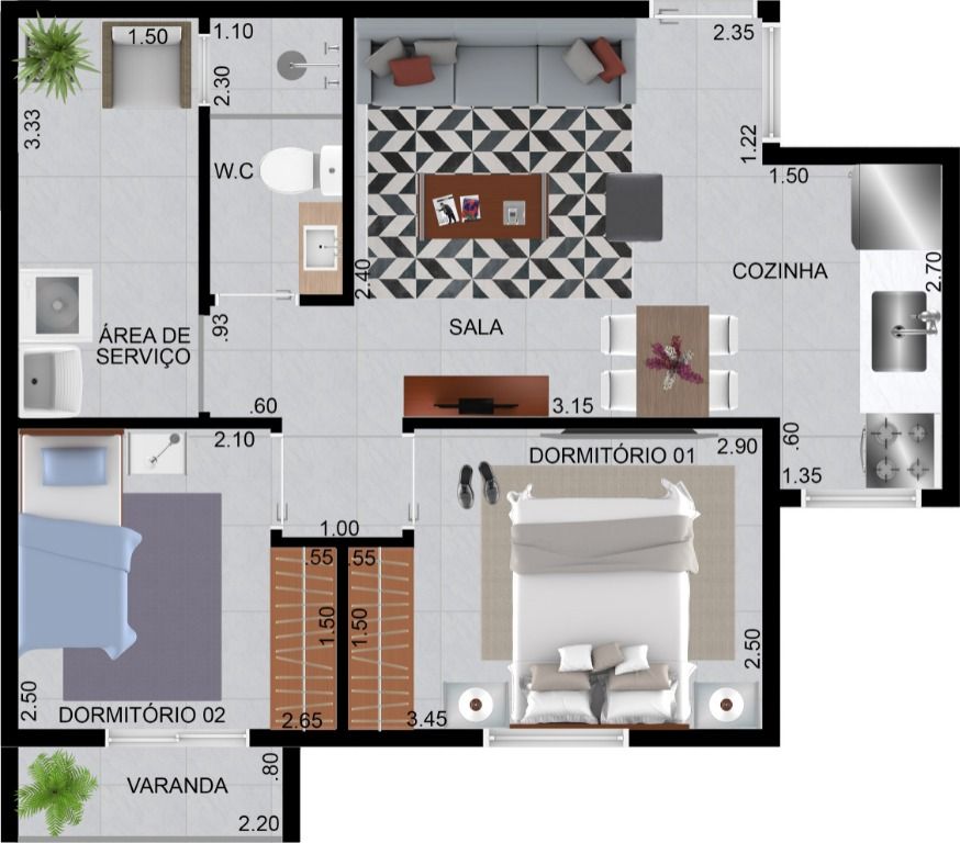 Apartamento à venda com 1 quarto, 45m² - Foto 4