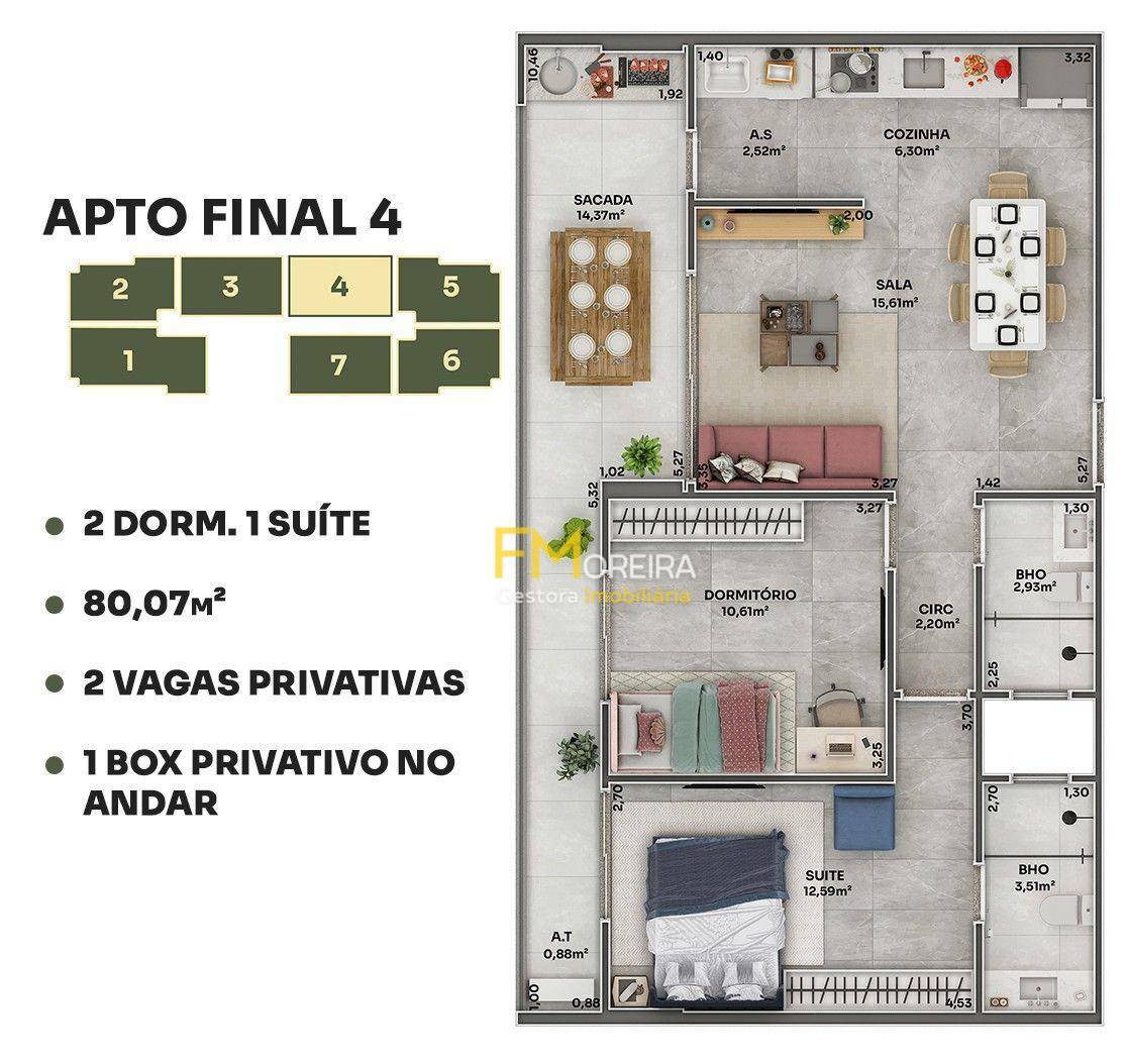 Apartamento à venda com 2 quartos, 80m² - Foto 13