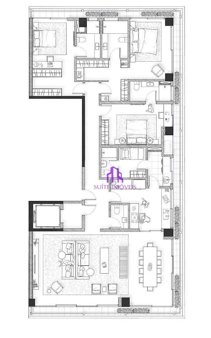 Apartamento à venda com 2 quartos, 250m² - Foto 3