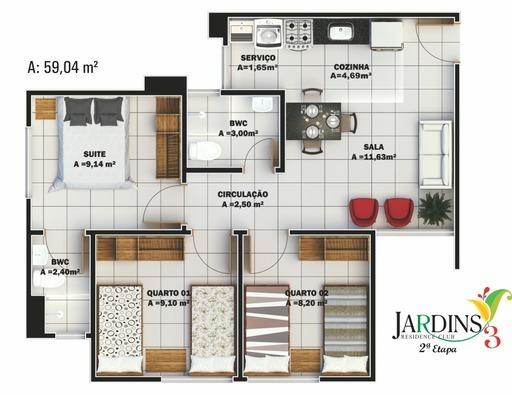 Apartamento, 3 quartos, 59 m² - Foto 4