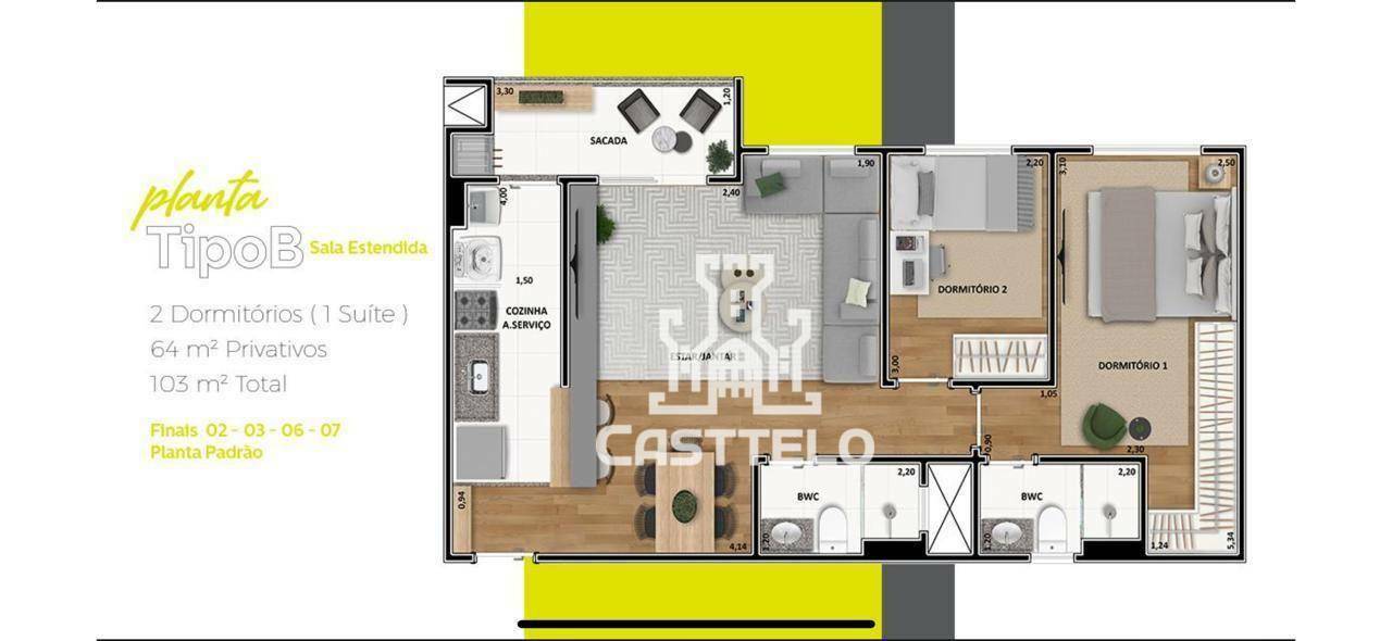 Apartamento à venda com 3 quartos, 64m² - Foto 15