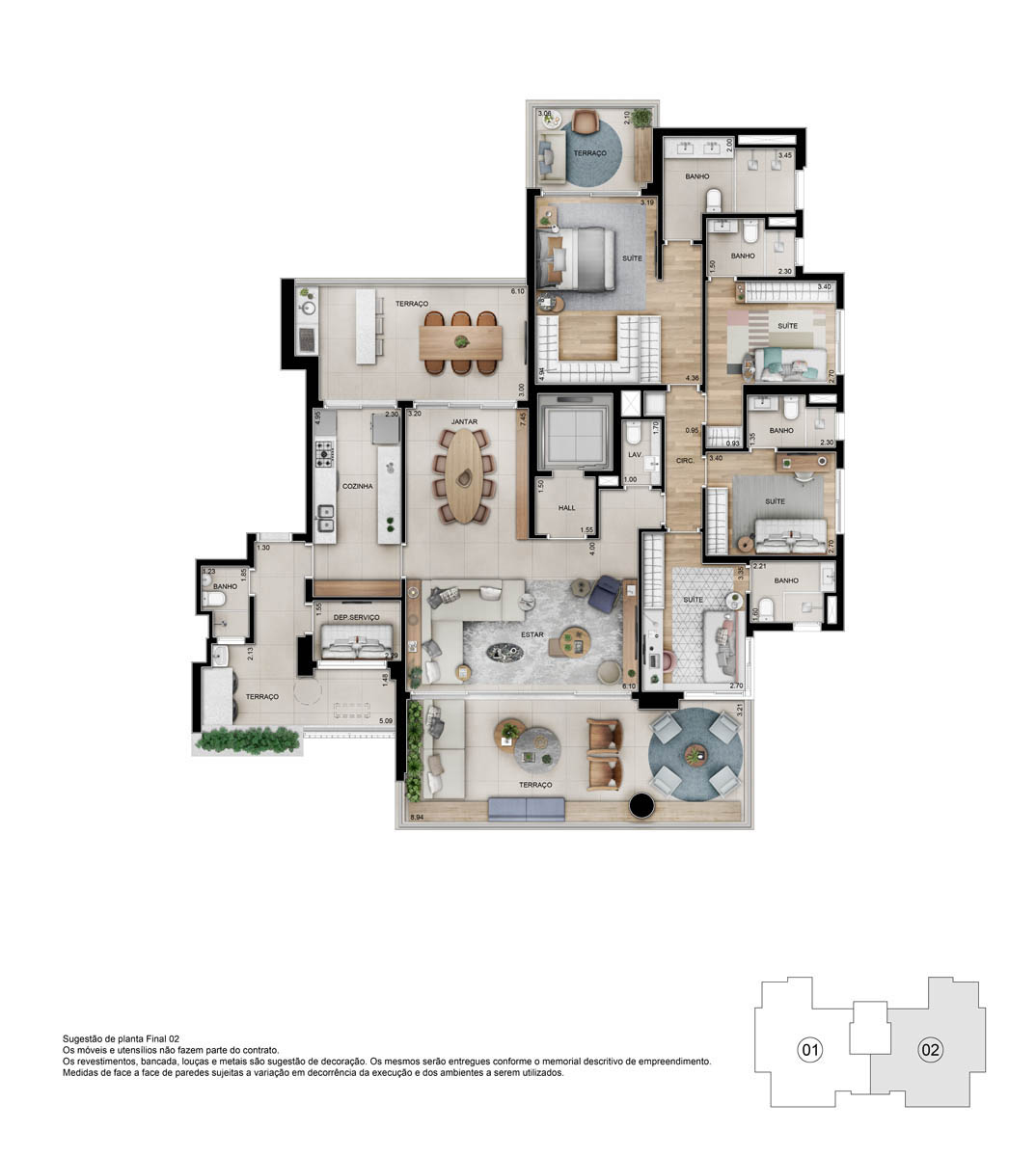 Apartamento à venda com 4 quartos, 232m² - Foto 5