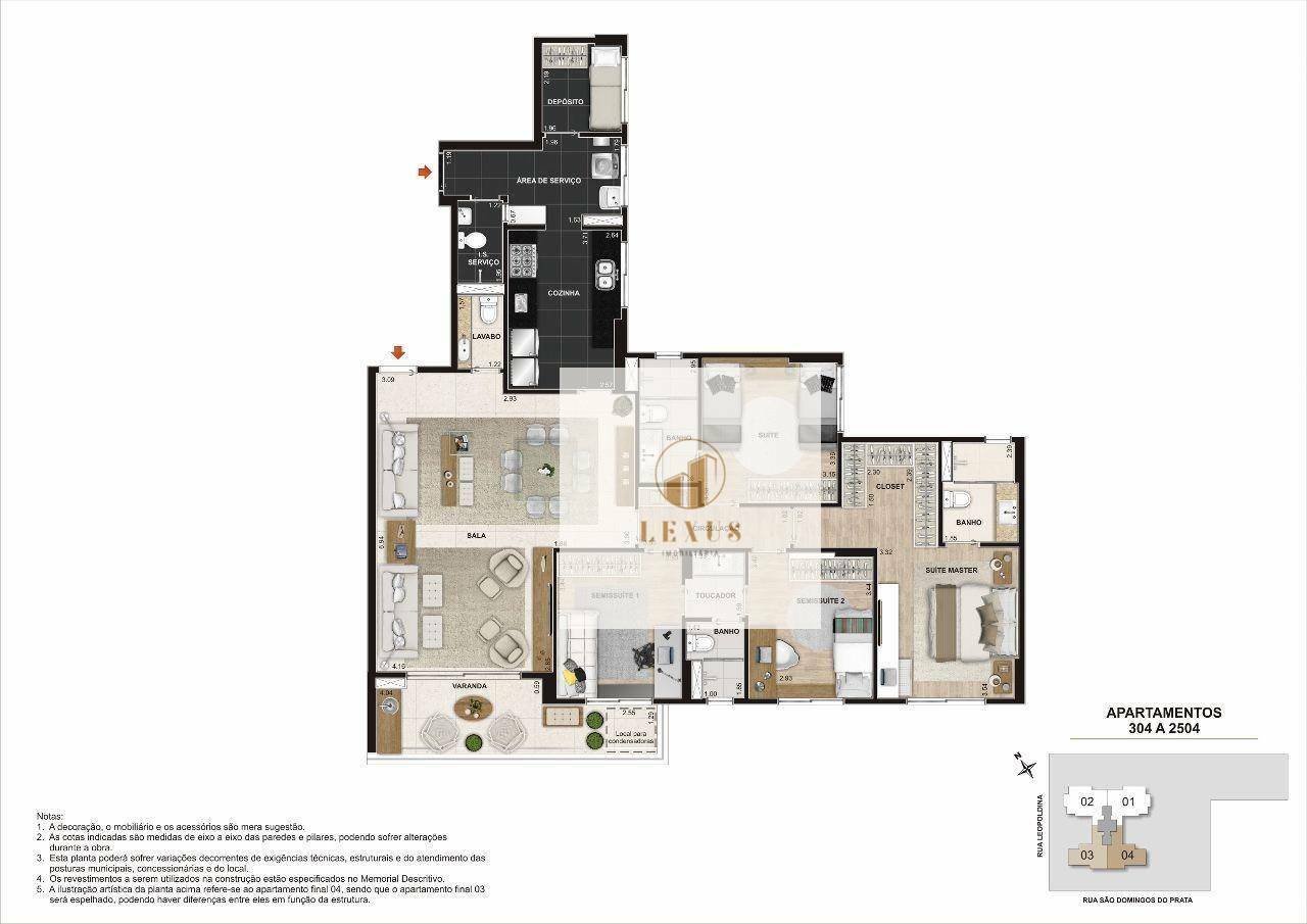 Apartamento à venda com 4 quartos, 143m² - Foto 3