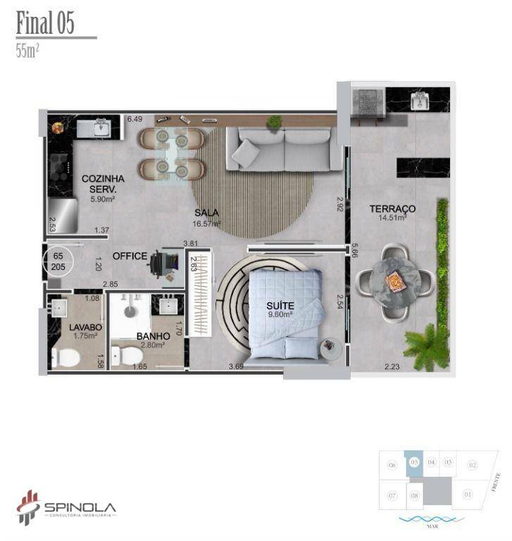 Apartamento à venda com 1 quarto, 54m² - Foto 9