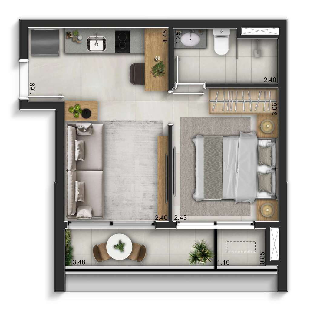 Apartamento à venda com 2 quartos, 56m² - Foto 3