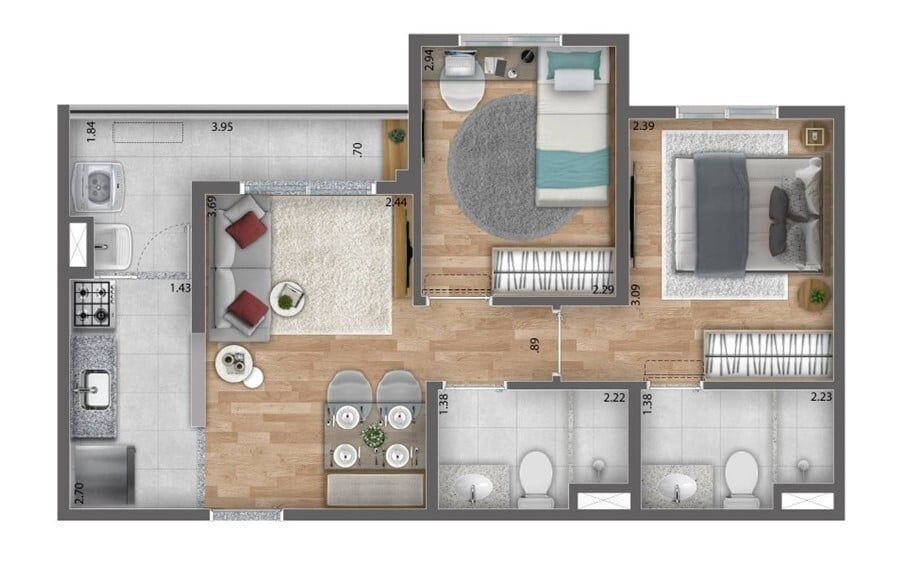 Apartamento à venda com 2 quartos, 46m² - Foto 22