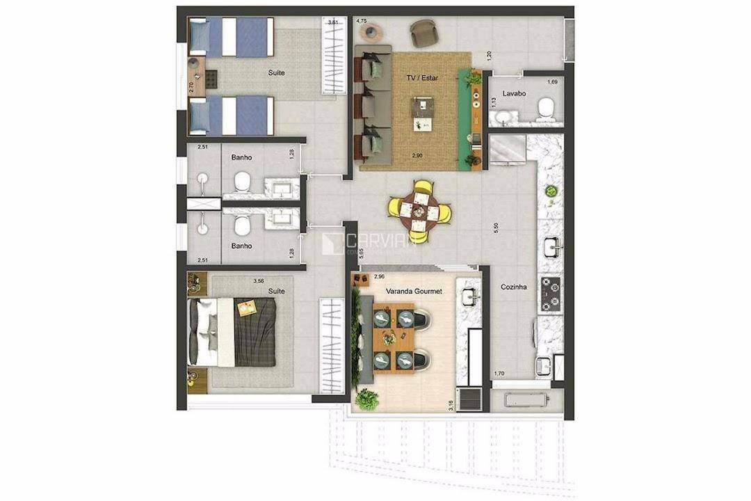 Apartamento à venda com 2 quartos, 80m² - Foto 31