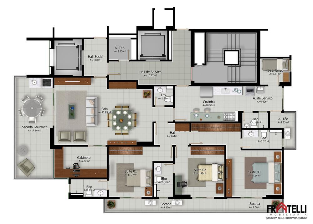 Apartamento à venda com 3 quartos, 163m² - Foto 8