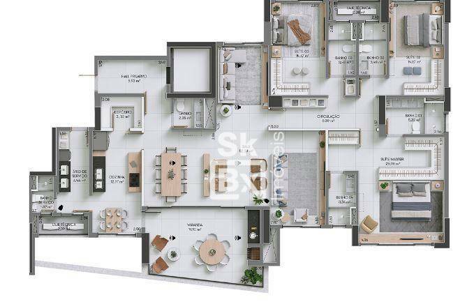 Apartamento à venda com 3 quartos, 225m² - Foto 35