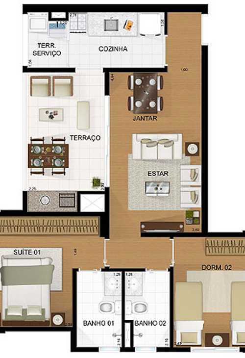 Apartamento à venda com 2 quartos, 64m² - Foto 4