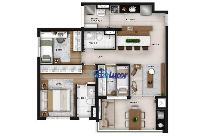 Apartamento à venda com 3 quartos, 81m² - Foto 2