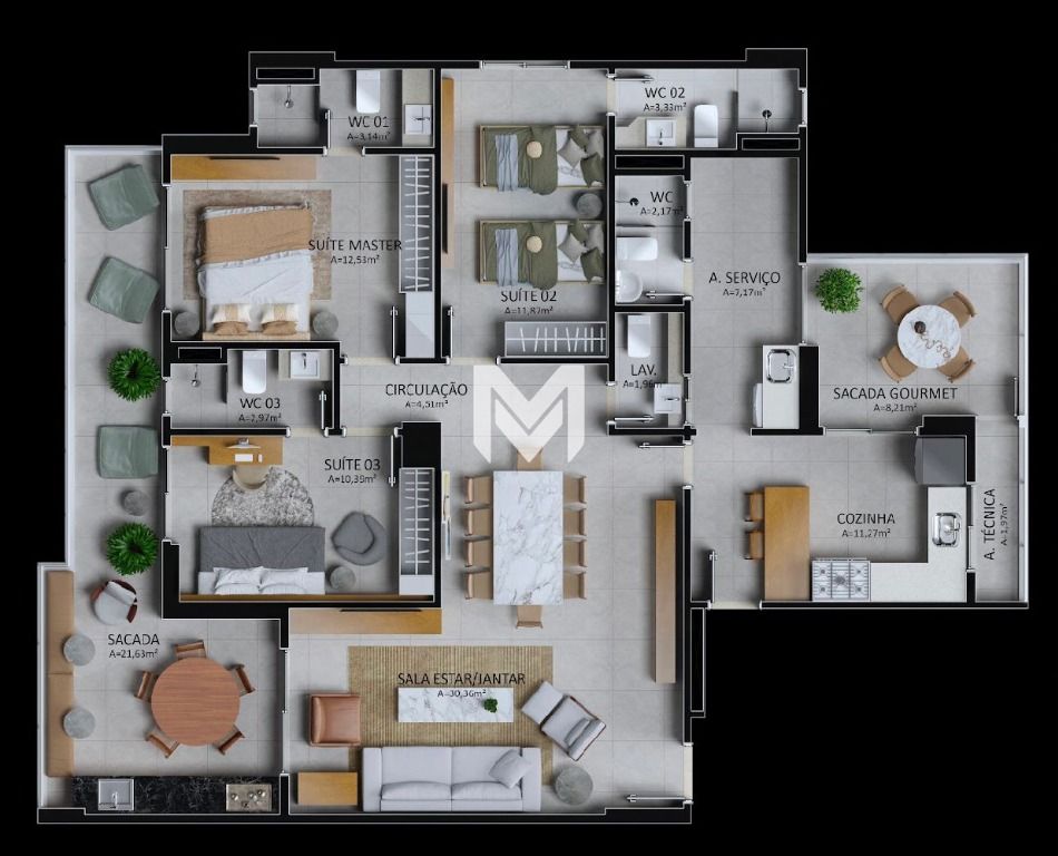 Apartamento à venda com 3 quartos, 150m² - Foto 15