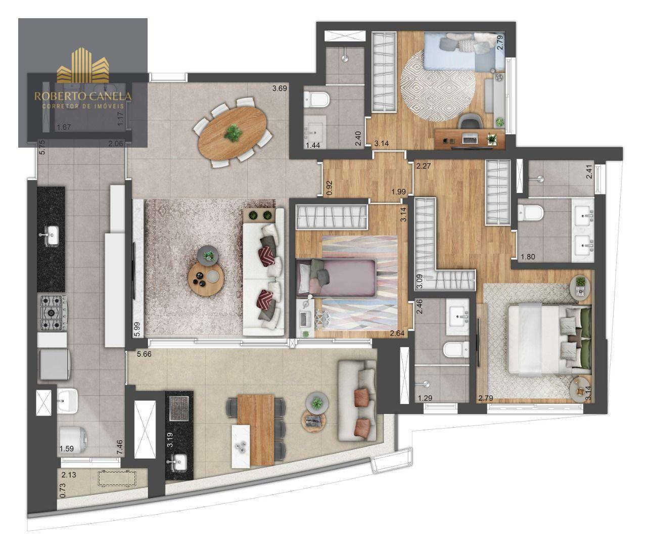 Apartamento à venda com 4 quartos, 123m² - Foto 4