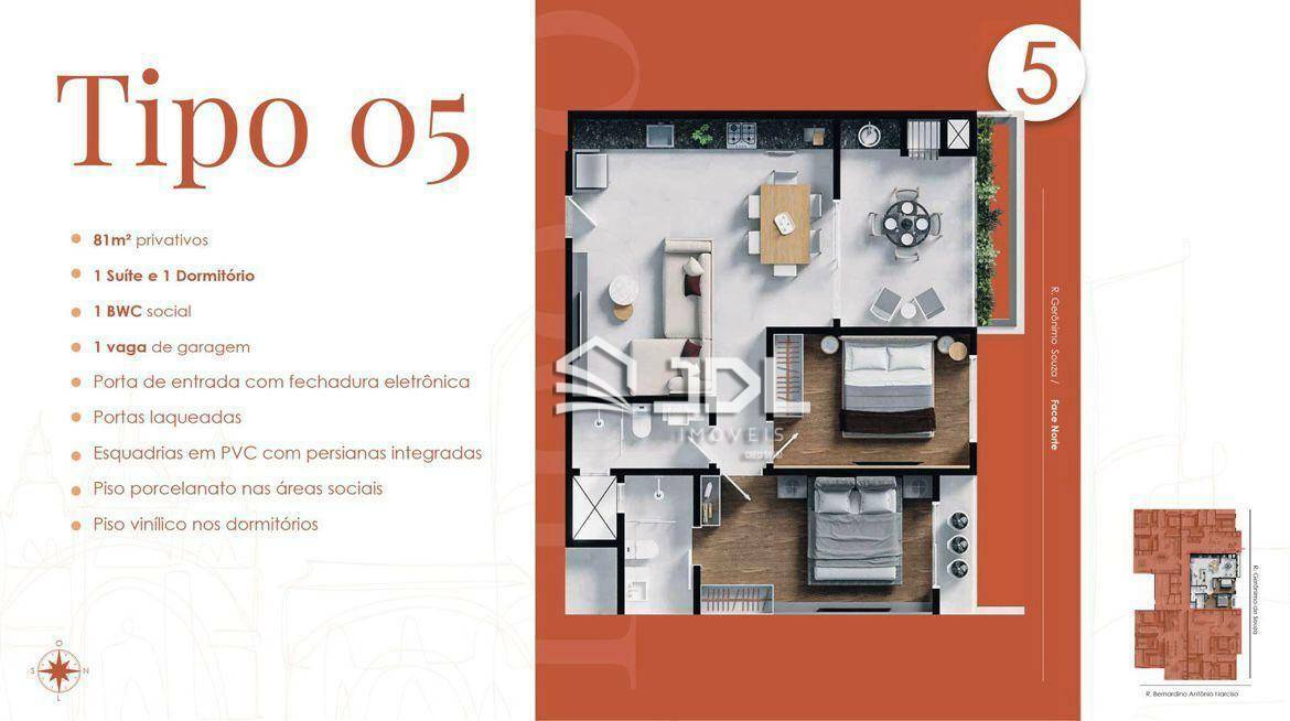 Apartamento à venda com 3 quartos, 107m² - Foto 3