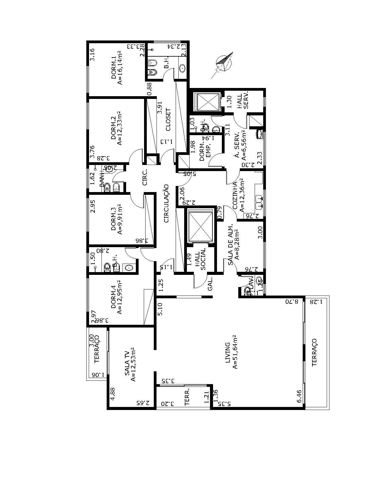 Apartamento à venda com 4 quartos, 260m² - Foto 2