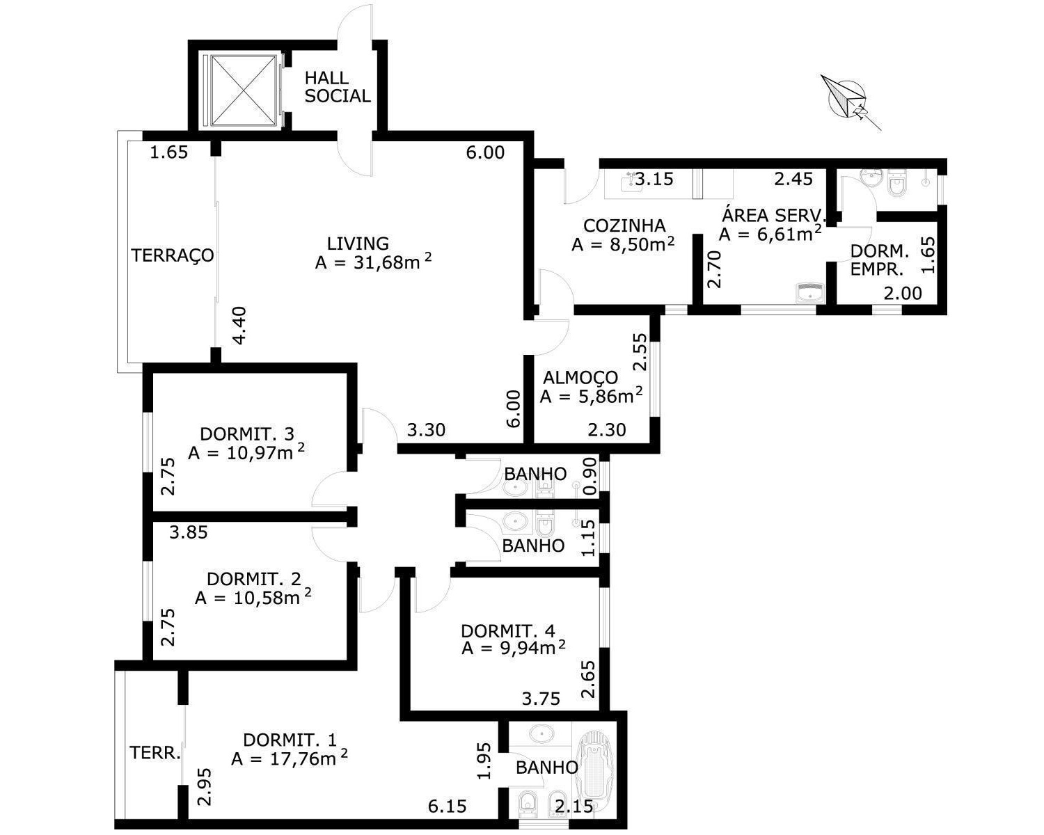 Apartamento à venda com 4 quartos, 154m² - Foto 5