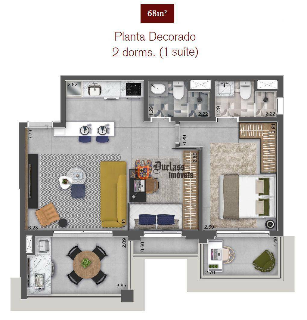 Apartamento à venda com 2 quartos, 69m² - Foto 2