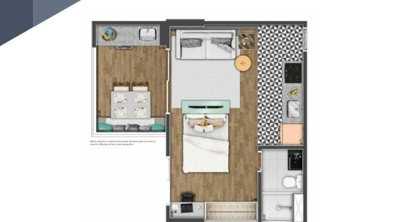 Apartamento à venda com 1 quarto, 35m² - Foto 2